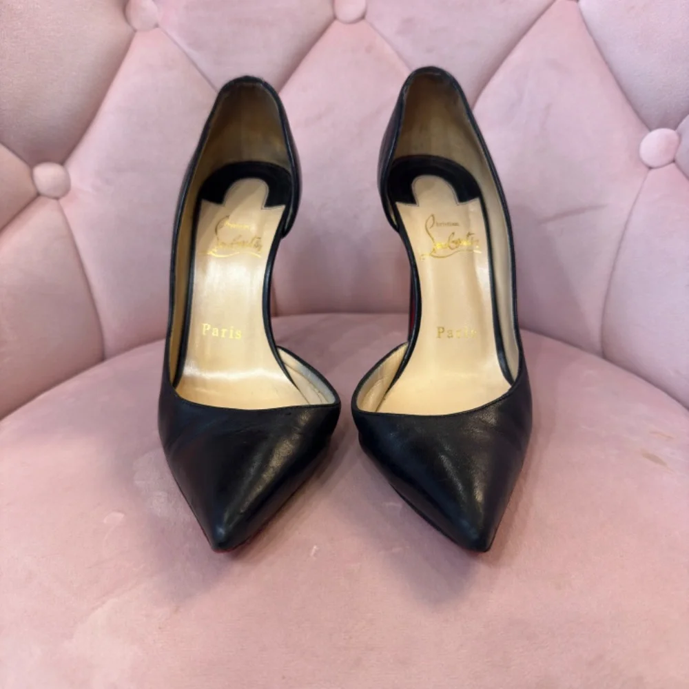 Christian Louboutin Red Bottoms Black Leather Iriza size 36 - Picture 2 of 5